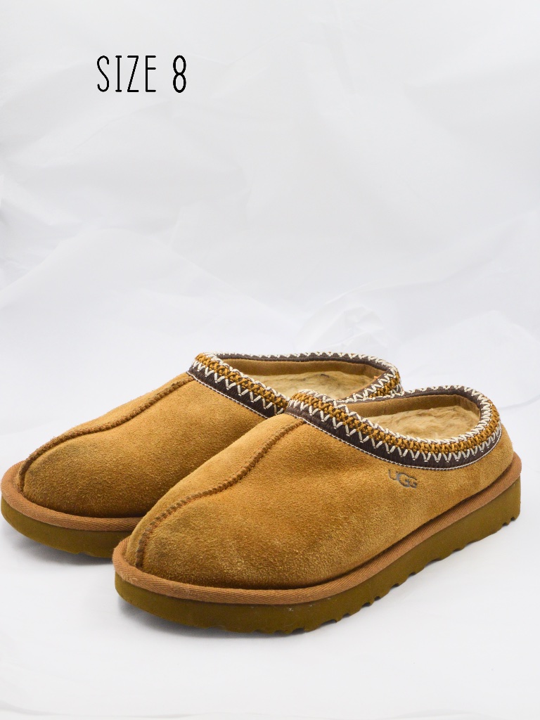 Ugg Tasman Ii Chestnut Wool Classic Slipper Suede Cozy Woman's Shoes Sz 8